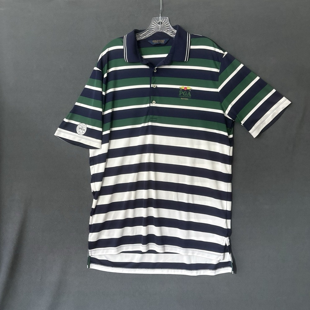 Polo Golf Ralph Lauren Shirt Mens XL 2016 PGA Championship Baltusrol Stripe Polo
